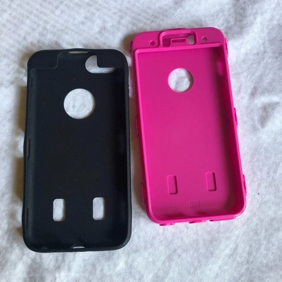 iPhone 6 Plus zebra print silicone cover, purple or hot pink shell. - Picture 2 of 3